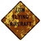 Old rusty American road sign - Low flying aircraft, Delaware