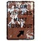 Old rusty American road sign - Slow vehicles must turn out