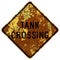 Old rusty American road sign - Tank crossing, Pennsylvania