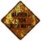 Old rusty American road sign - Warning, Look both ways, Nebraska