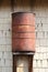 Old rusty barrel for rainwater