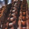 Old and rusty bicycle chains hanging over