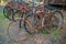 Old rusty bicycles