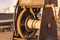 Old rusty chain gear wheels mechanism