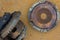 old rusty differential lying and used clutch