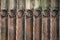 Old rusty forged fence