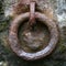 Old rusty iron ring for gripping