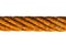 Old rusty iron rope on white background