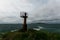 Old rusty lighthouse on a rocky coast