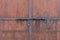 Old rusty metal closed door background texture