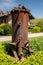 Old rusty metal wine press in Napa Valley