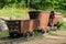 Old rusty mining train in sunshine