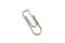 Old rusty paper clip, isolate on white background