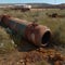 Old rusty pipe in the desert