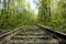 Old rusty rails of an abandoned railway