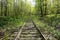 Old rusty rails of an abandoned railway