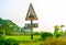 Old rusty railway level crossing signal or sign