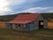 Old rusty shed in Argentinian landscape.