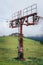 Old rusty ski lift standing on the top of Vysoka hole in Hruby Jesenik, in the Czech mountains on the border with Poland.