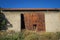 Old rusty sliding metal doors