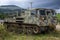 old rusty Soviet military tracked all-terrain vehicle