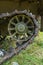 old rusty Soviet military tracked all-terrain vehicle