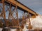 Old Rusty Train Bridge winter