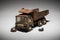 Old rusty truck metal toy