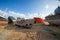 Old rusty vessels in a Scrap yard