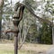 Old rusty water column outdoors