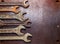 Old rusty wrenches