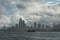 Old sailboat on Lake Michigan and Chicago skyline