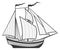 Old sailing ship. Brigantine icon. Pirate galleon