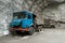 Old salt truck inside the Targu Ocna Salt Mine, Moldova, Romania