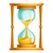 Old sand hourglass flow time leak running timer concept 3d design isolated icon vector illustration