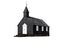 Old scandinavian church Budir on white