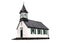 Old scandinavian church on white