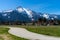 Old School Park with Snow Covered White Horse Mountain in Background