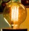 Old school retro vintage filament light bulb