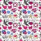 Old school seamless pattern in rockabilly style.