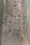 Old script in Sanskrit language on stone found in Thailand