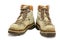 Old scuffed hiking boots