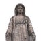 A old sculpture of Virgin Mary. The stone statue is partially destroyed by time. Isolate on a white background faith concept