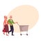 Old, senior, elder couple shopping together