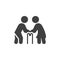 Old senior man and woman vector icon