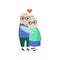 Old senior pensioner couple in love forever life