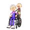 Old senior woman in wheelchair