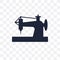 Old sewing machine transparent icon. Old sewing machine symbol d