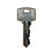 old shabby silver door lock key on a white isolated background