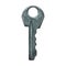 old shabby silver door lock key on a white isolated background